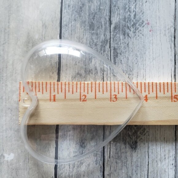 Set of 3 Clear Fillable Plastic Heart Containers - 4" - Picture 4 of 5